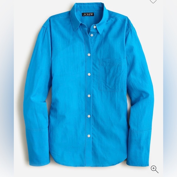 J. Crew Tops - J. Crew Garçon shirt in cotton voile Bright Blue Long Sleeve Size 4